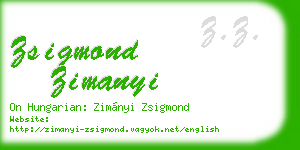 zsigmond zimanyi business card