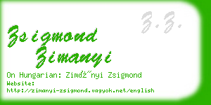 zsigmond zimanyi business card